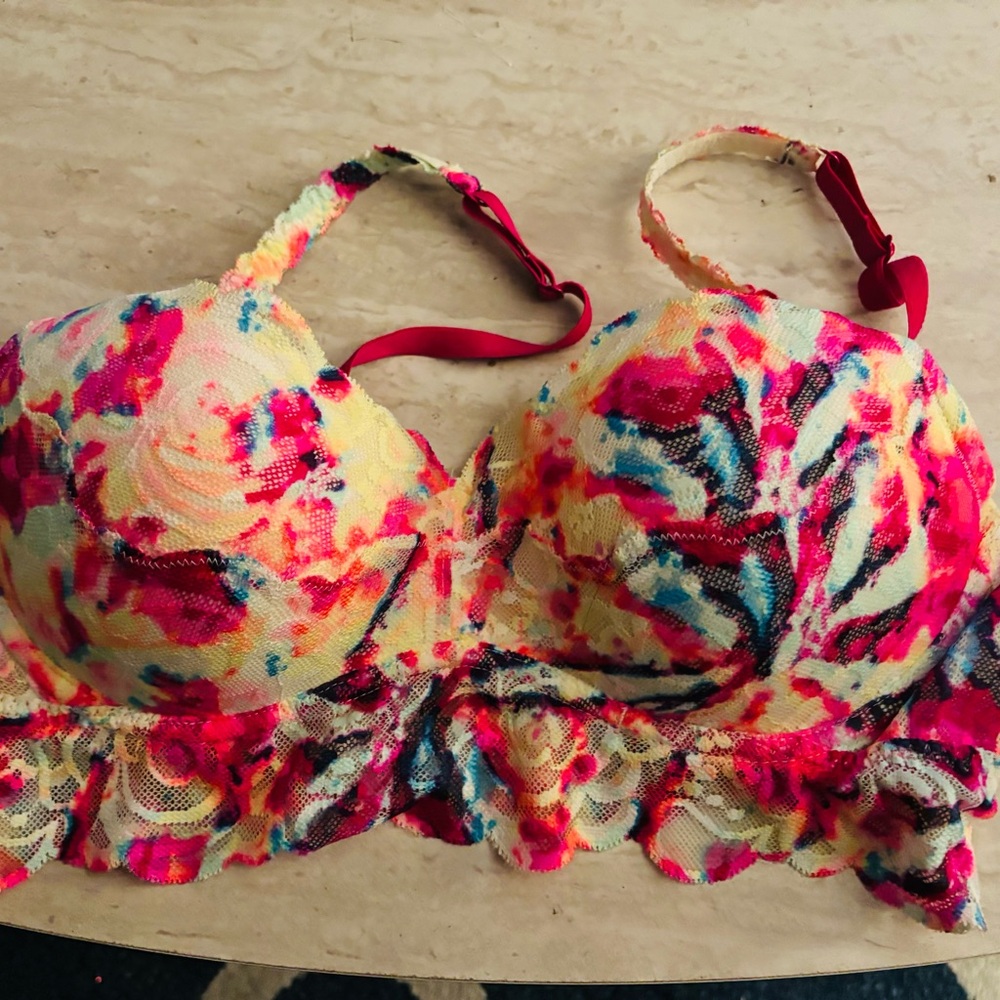 New VS Pink Colorful Lace Bralette